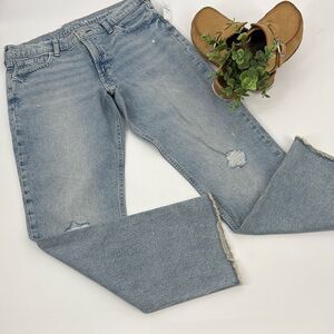 NWT Gap New‎ School Straight Distressed Raw Hem Jeans Girls 14 Plus